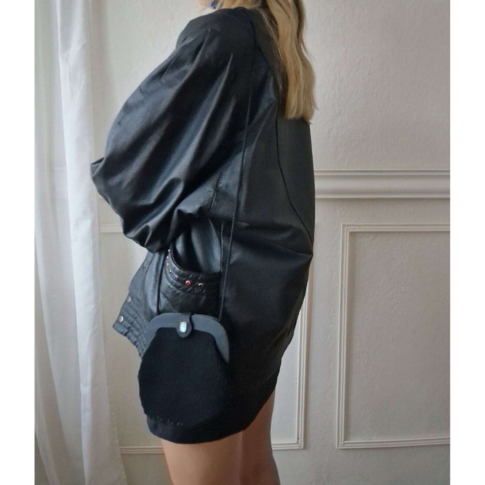 Vintage Ruffled Black 80"s Mini Clasp Crossbody Purse Wedding Going Out Prom Y2K